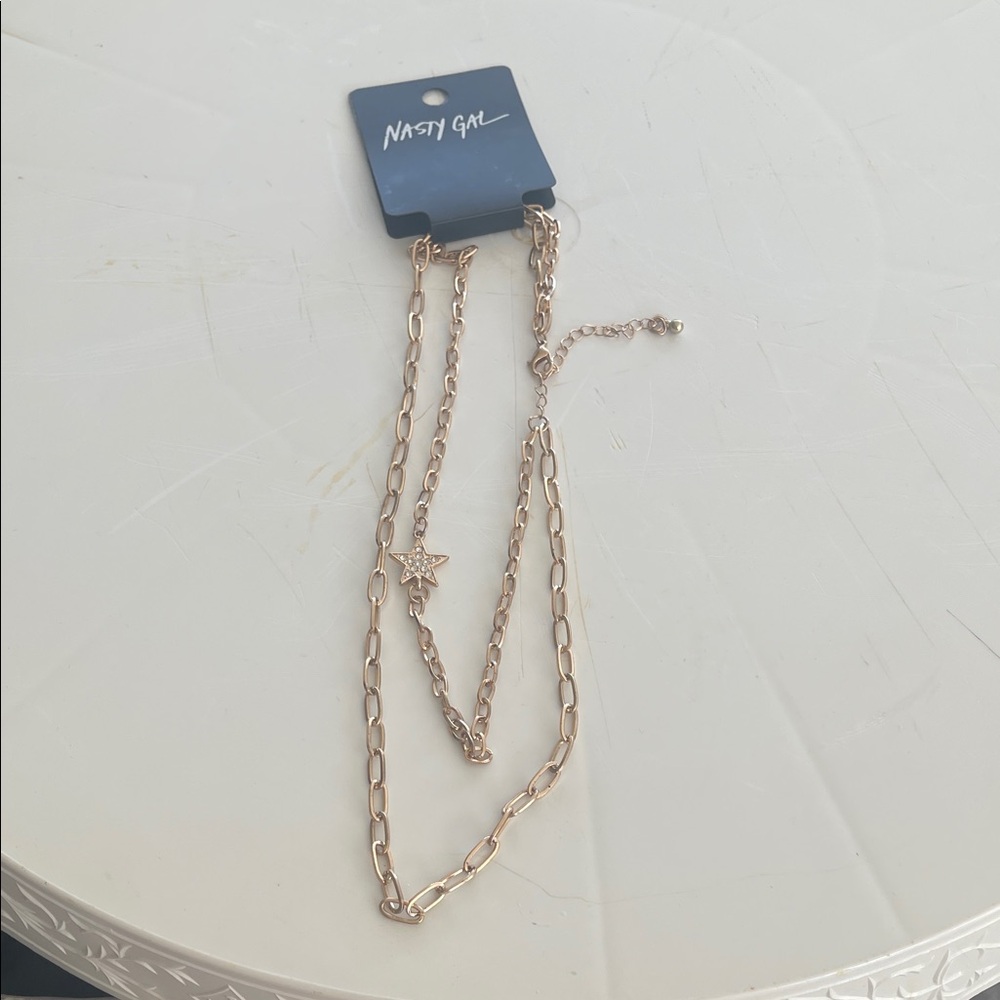 Nasty Gal Layered Gold Link Necklace